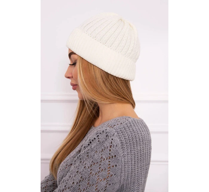 Tenká čepice Veronica model 18750393 ecru - K-Fashion Tenká čepice Veronica model 18750393 ecru - K-Fashion