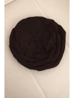 Dámská zimní čepice z vlny s ozdobným pletením a  hnědá model 21878089 - K-Fashion