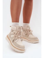 Damskie Botki Trapery Na Platformie Jasnobeżowe Liorae Damskie Botki Trapery Na Platformie Jasnobeżowe Liorae