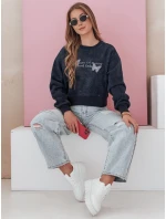 Dámská oversize mikina s vázáním v barvě  námořnická modř Dstreet model 21988049 - FashionStreet