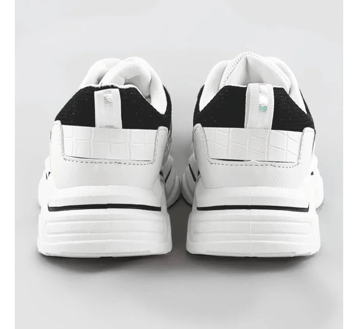 Bielo-čierne dámske sneakersy s brokátovými vsadkami (LU-2) Bielo-čierne dámske sneakersy s brokátovými vsadkami (LU-2)