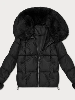 Černá dámská péřová bunda s límcem model 21393885 - S'WEST
