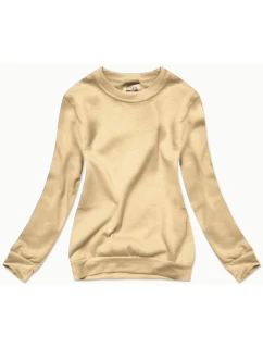 Světle béžová dámská tepláková mikina se stahovacími lemy model 21466528 - J.STYLE