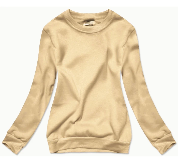 Světle béžová dámská tepláková mikina se stahovacími lemy model 21466528 - J.STYLE Světle béžová dámská tepláková mikina se stahovacími lemy model 21466528 - J.STYLE