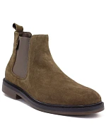 Pánské kožené kotníkové boty v barvě khaki model 22348429 - Big Star Pánské kožené kotníkové boty v barvě khaki model 22348429 - Big Star