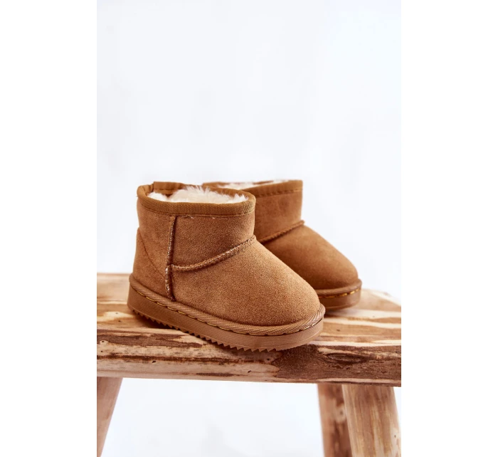 Dětské Teplé Sněhule Semišové Velbloud model 21602949 - Boto Dětské Teplé Sněhule Semišové Velbloud model 21602949 - Boto