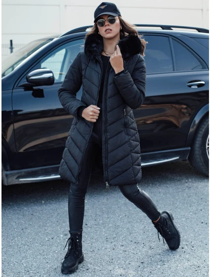 prošívaná dámská zimní bunda s kapucí černá Dstreet model 21980341 - FashionStreet