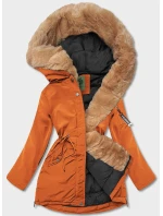 Oranžová dámska zimná bunda (CAN-588BIG)