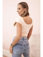 Dámska klasická bavlnená blúzka s krátkymi rukávmi modrá Dámska klasická bavlnená blúzka s krátkymi rukávmi modrá