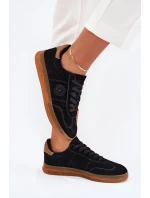 Zamszowe Sneakersy Damskie Big Star RR274851 HI-POLY SYSTEM Czarne