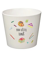 Biely keramický kvetináč pre učiteľa - veľký Biely keramický kvetináč pre učiteľa - veľký