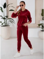 Bordó dámský velurový komplet Dstreet model 21970596 - FashionStreet Bordó dámský velurový komplet Dstreet model 21970596 - FashionStreet