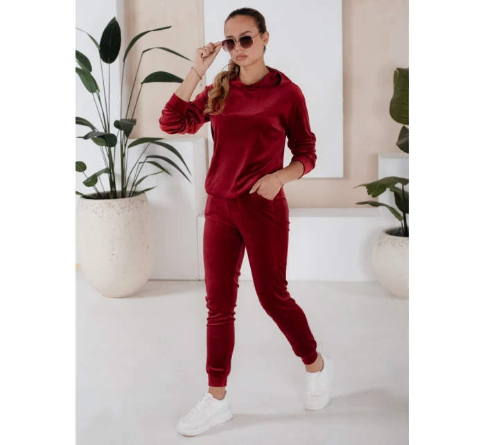 Bordó dámský velurový komplet Dstreet model 21970596 - FashionStreet Bordó dámský velurový komplet Dstreet model 21970596 - FashionStreet