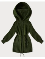 Bunda z vlny alpaka v army farbe (W017#)