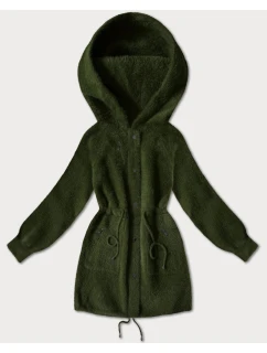 Bunda z vlny alpaka v army farbe (W017#)