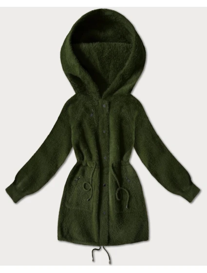 Bunda z vlny alpaka v army farbe (W017#)