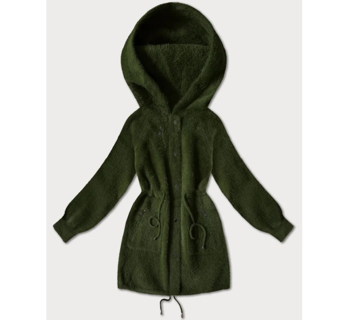 Bunda z vlny alpaka v army farbe (W017#)