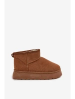 Dámské Sněhule Na Platformě Zateplené Kožíškem Camel model 21705239 - Boto