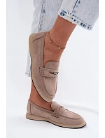 Dámské mokasíny z imitace semiše Vinceza Béžové Dámské mokasíny z imitace semiše Vinceza Béžové