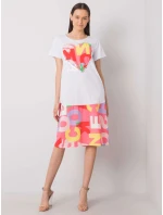 Šaty DHJ SK 13119.26P biela a ružová