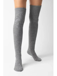 Dámske vlnené vysoké čižmy 089 sivé - Steven