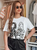 Dámske bavlnené tričko COMIS white FashionStreet RY2608