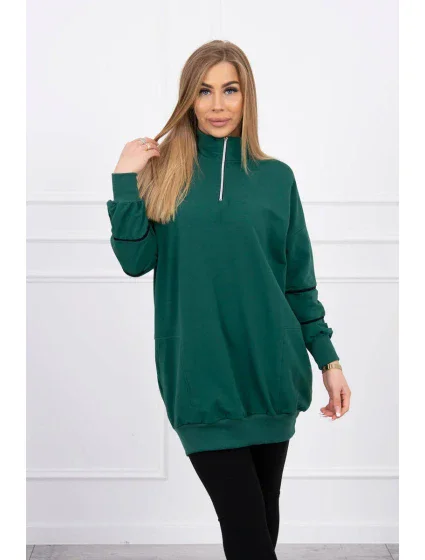 Mikina so zipsom a vreckami zelená Mikina so zipsom a vreckami zelená