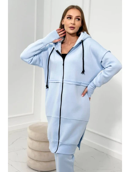 Zateplená súprava s dlhou mikinou modrá