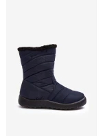 Wysokie Damskie Ocieplane Śniegowce Granatowe Luxina Wysokie Damskie Ocieplane Śniegowce Granatowe Luxina