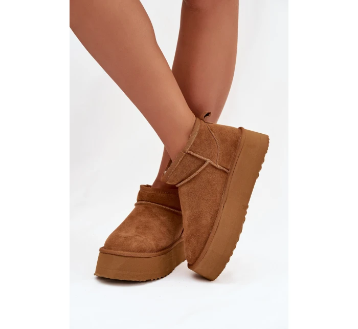 Dámské sněhule z přírodního semiše Camel Mairene