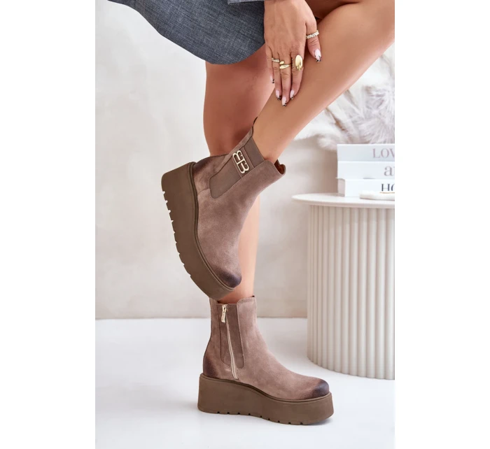 Topánky na klinovom podpätku model 201181 Step in style Topánky na klinovom podpätku model 201181 Step in style