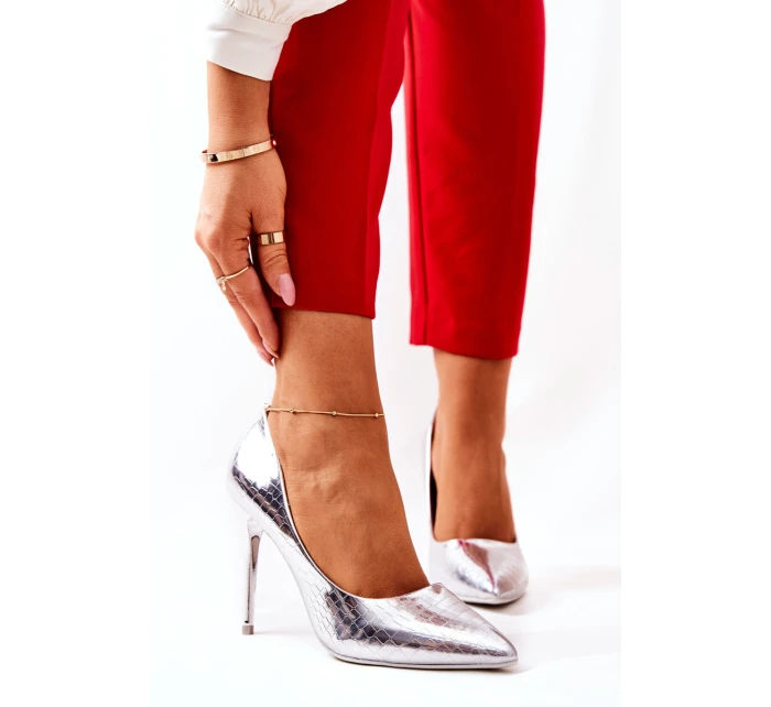 Podpatky s vzorem stříbrne model 21571354 - Boto