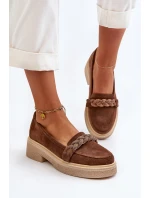model 21652539 Dámské Semišové Mokasíny S Ozdobou Hnědé - Zazoo
