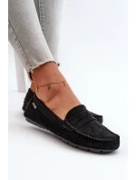 Mokasyny Damskie Z Eko Zamszu Czarne Rerceria
