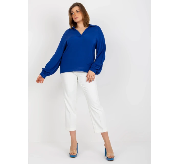 Dámska košeľa LK KS 509032.88P tmavo modrá - FPrice