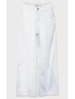 Široké dámské kalhoty v bílé barvě model 8969271 - FASHION