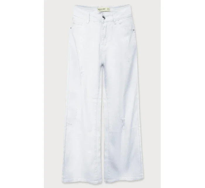 Široké dámské kalhoty v bílé barvě model 8969271 - FASHION