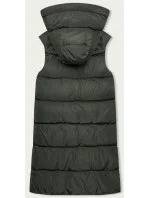 Dámska dlhá obojstranná vesta khaki-béžová (B8248-11)