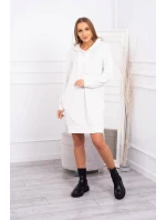 Velurové šaty s kapucí ecru Velurové šaty s kapucí ecru
