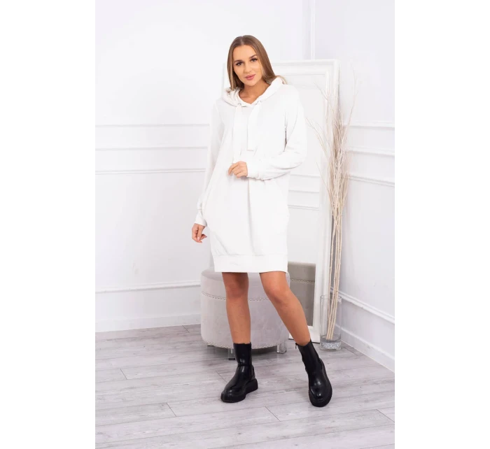 Velurové šaty s kapucí ecru Velurové šaty s kapucí ecru