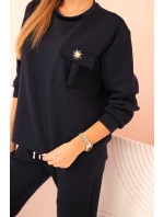 Komplet dámský máslový mikina a kalhoty s gumou model 21310124 - K-Fashion Komplet dámský máslový mikina a kalhoty s gumou model 21310124 - K-Fashion