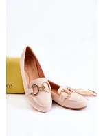 Damskie Zamszowe Mokasyny Z Ozdobą Beżowe Reality