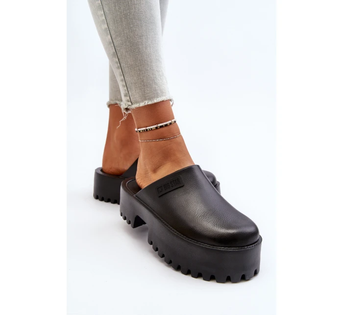 Damskie Klapki Na Masywnej Podeszwie Big Star NN274014 Czarne