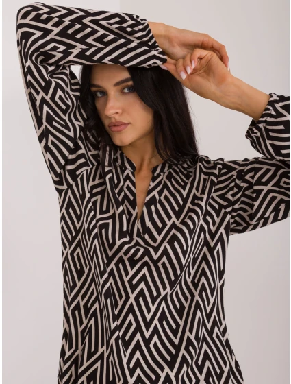 Blúzka D73771M11186B čierna a béžová