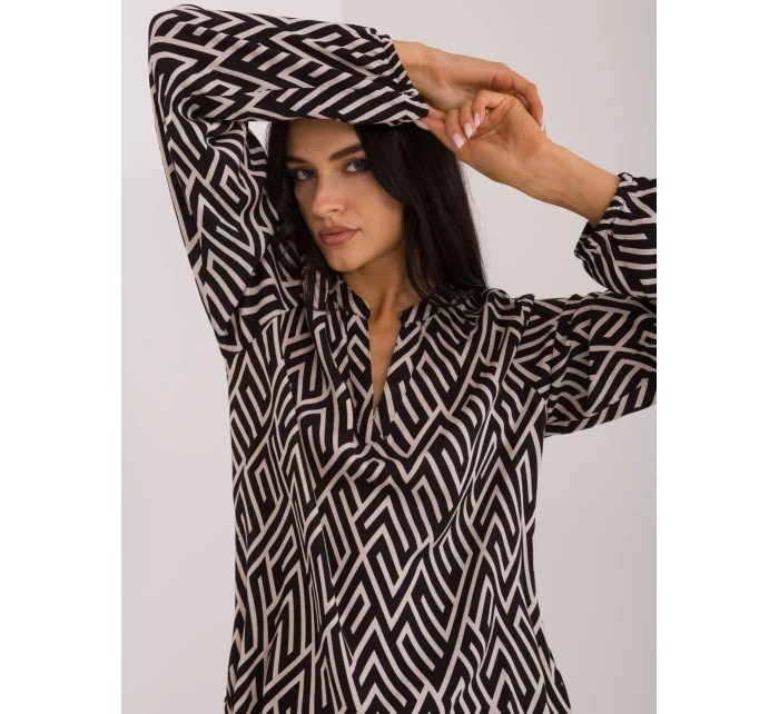 Blúzka D73771M11186B čierna a béžová