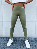 Dámske športové legíny SIMPLE LIFE UY1614 khaki - FashionStreet
