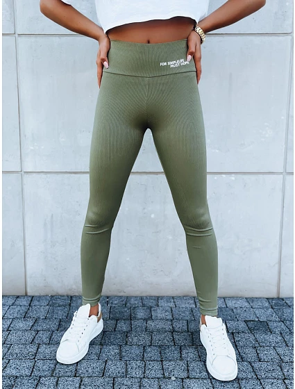 Dámské sportovní legíny SIMPLE  khaki  model 22103957 - FashionStreet