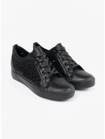 Módne dámske tenisky čierne na klin Módne dámske tenisky čierne na klin