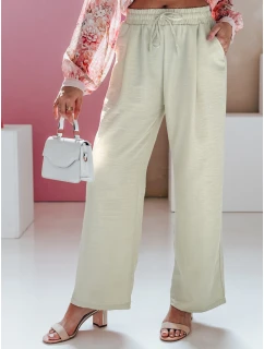 Dámské kalhoty s širokými nohavicemi khaki Dstreet model 21987413 - FashionStreet
