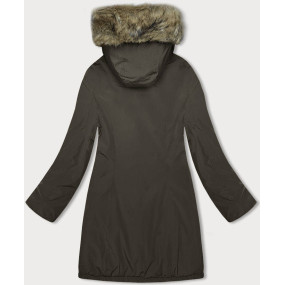 Dámska zimná bunda v khaki farbe (M-R45)